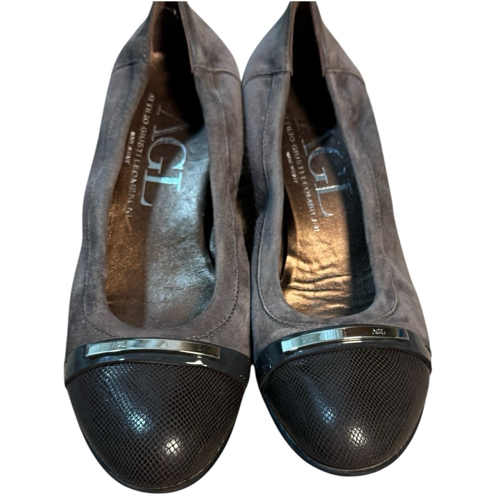 Attilio Giusti‎ Leombruni AGL Gray Fog/Bronze Monika Ballet Flat Shoes 9.5/40